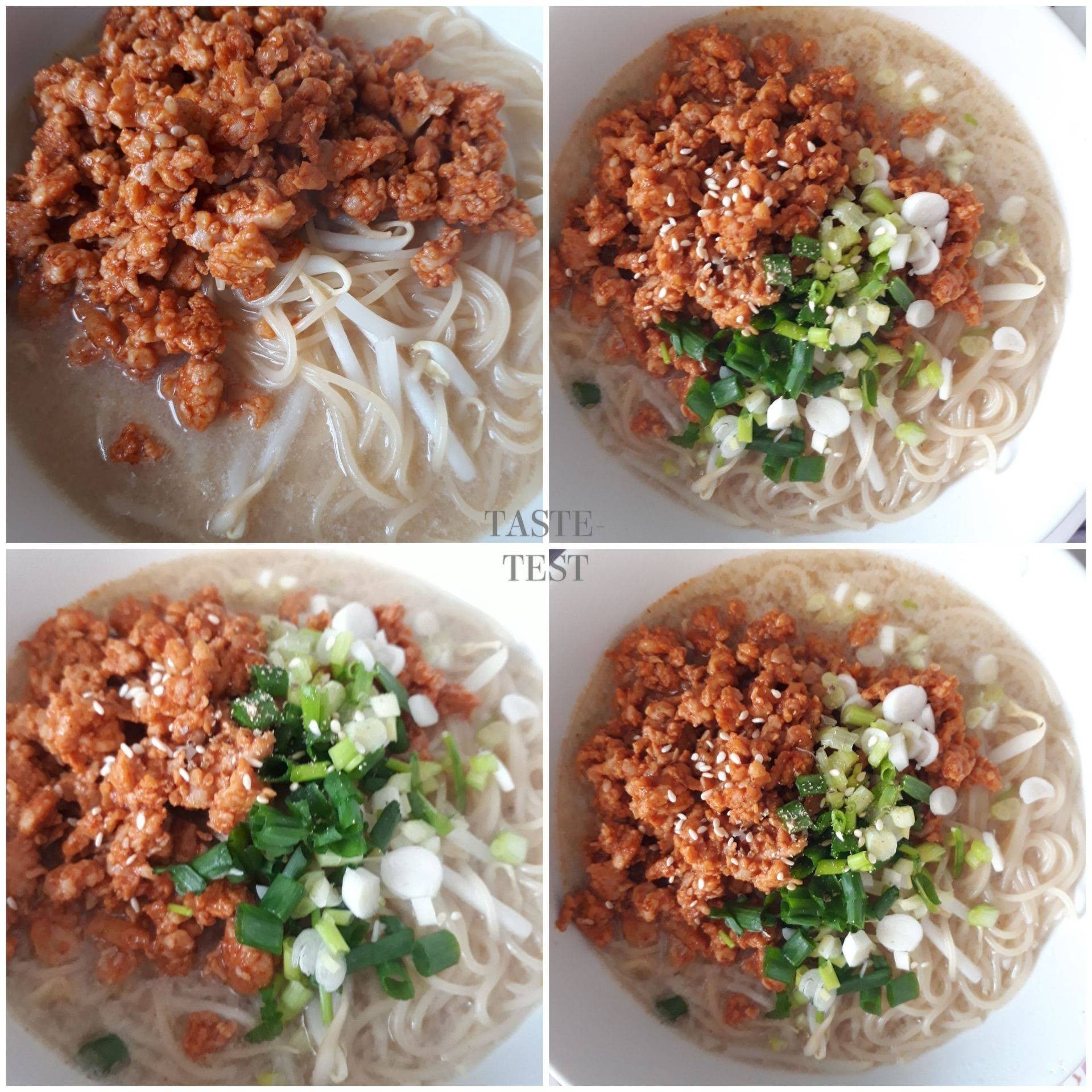 ซุปสปาเก็ตตี้กับหมูผัดพริกป่นเกาหลี