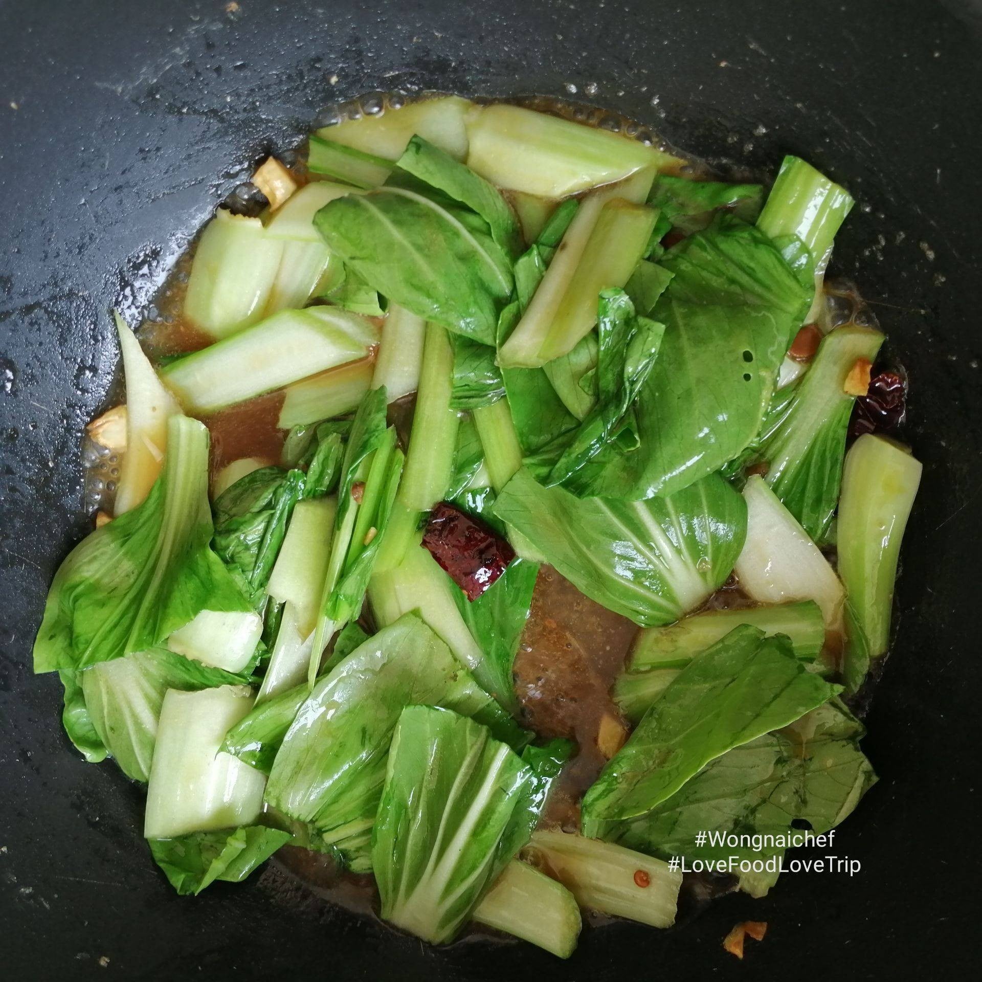 ผัดกวางตุ้งน้ำมันหอย​ 🥬🥘