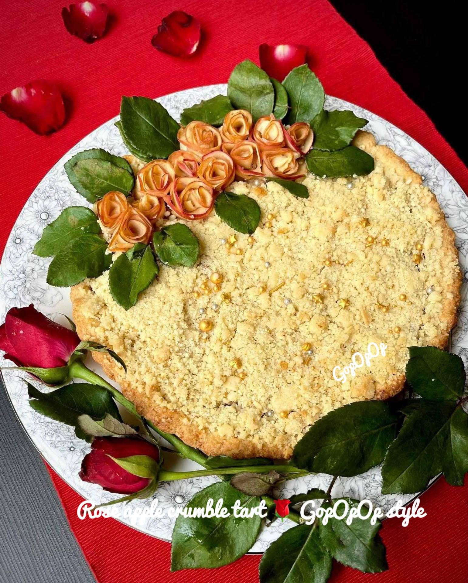 Rose apple crumble tart 🌹GopOpOp style #WongnaiChef 
