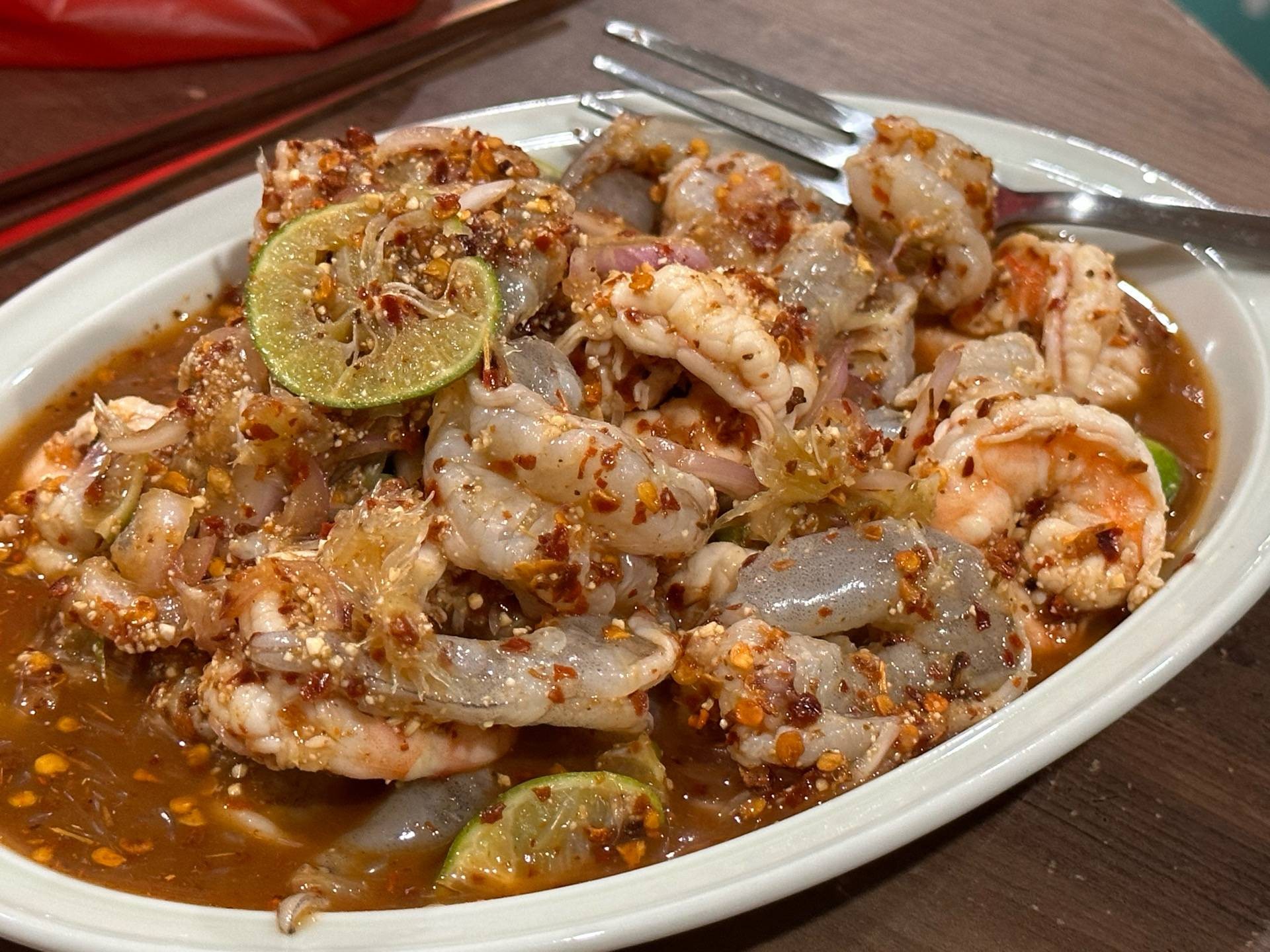 กุ้งสองใจยำมะนาวแซ่บ