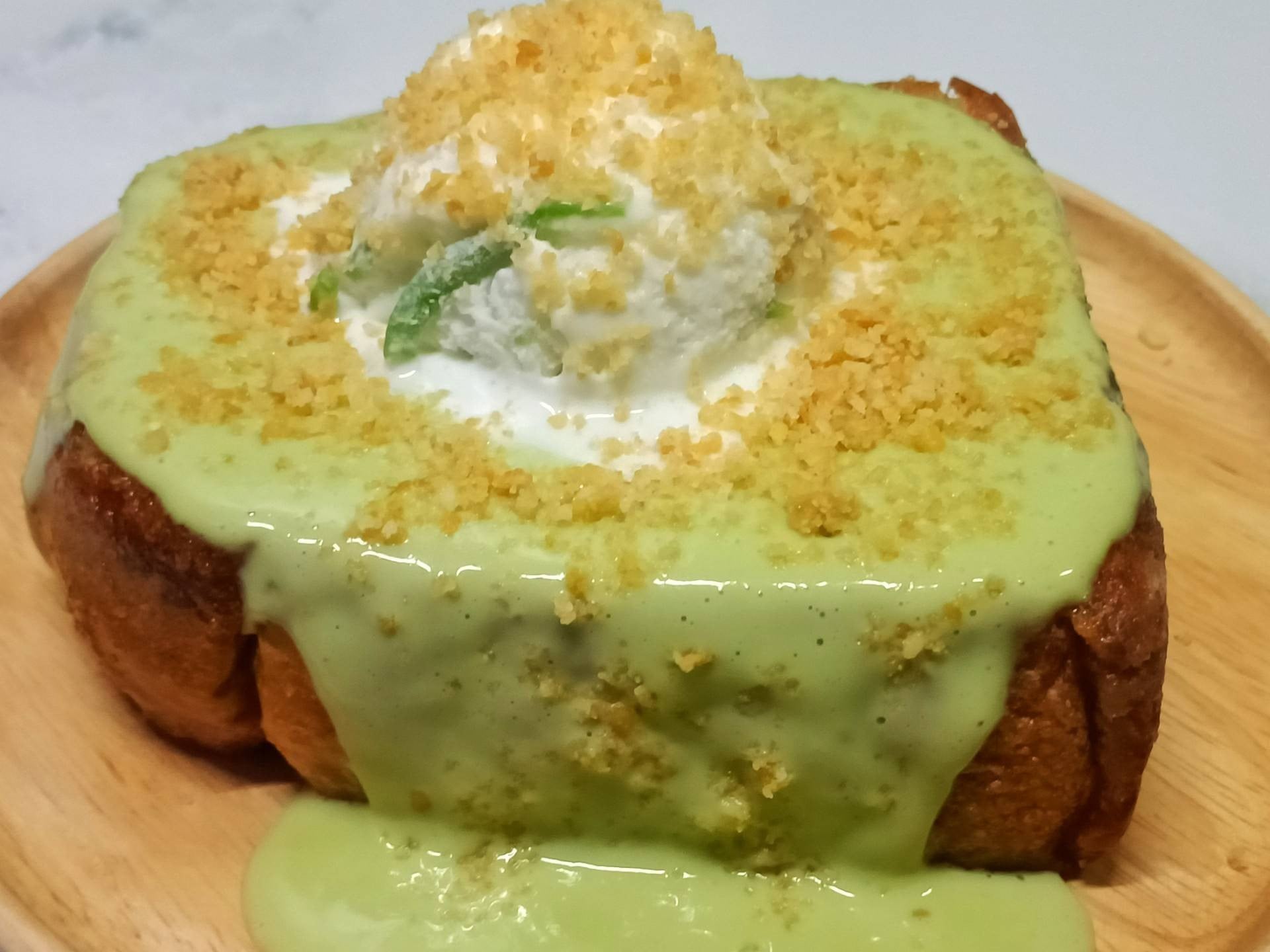 sangkaya toast with coconut milk ice cream