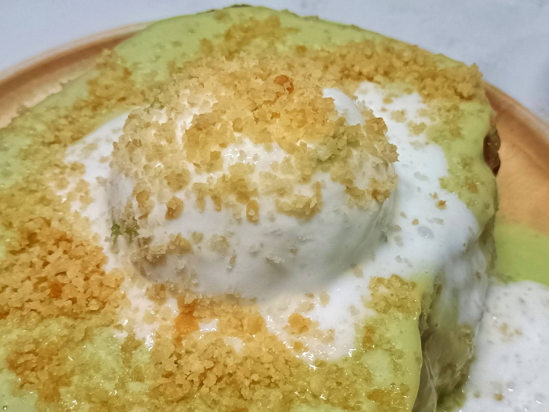 sangkaya toast with coconut milk ice cream