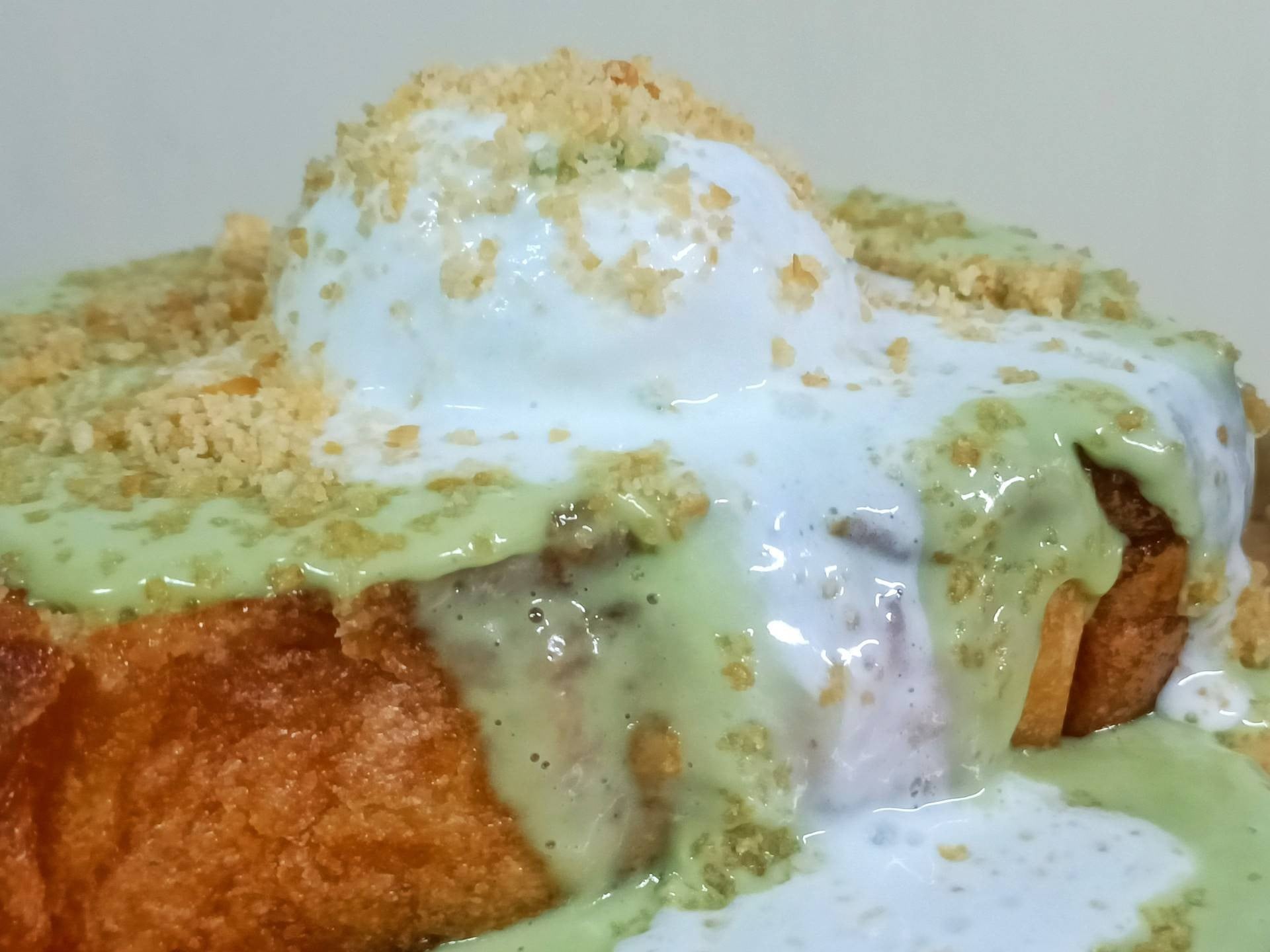 sangkaya toast with coconut milk ice cream