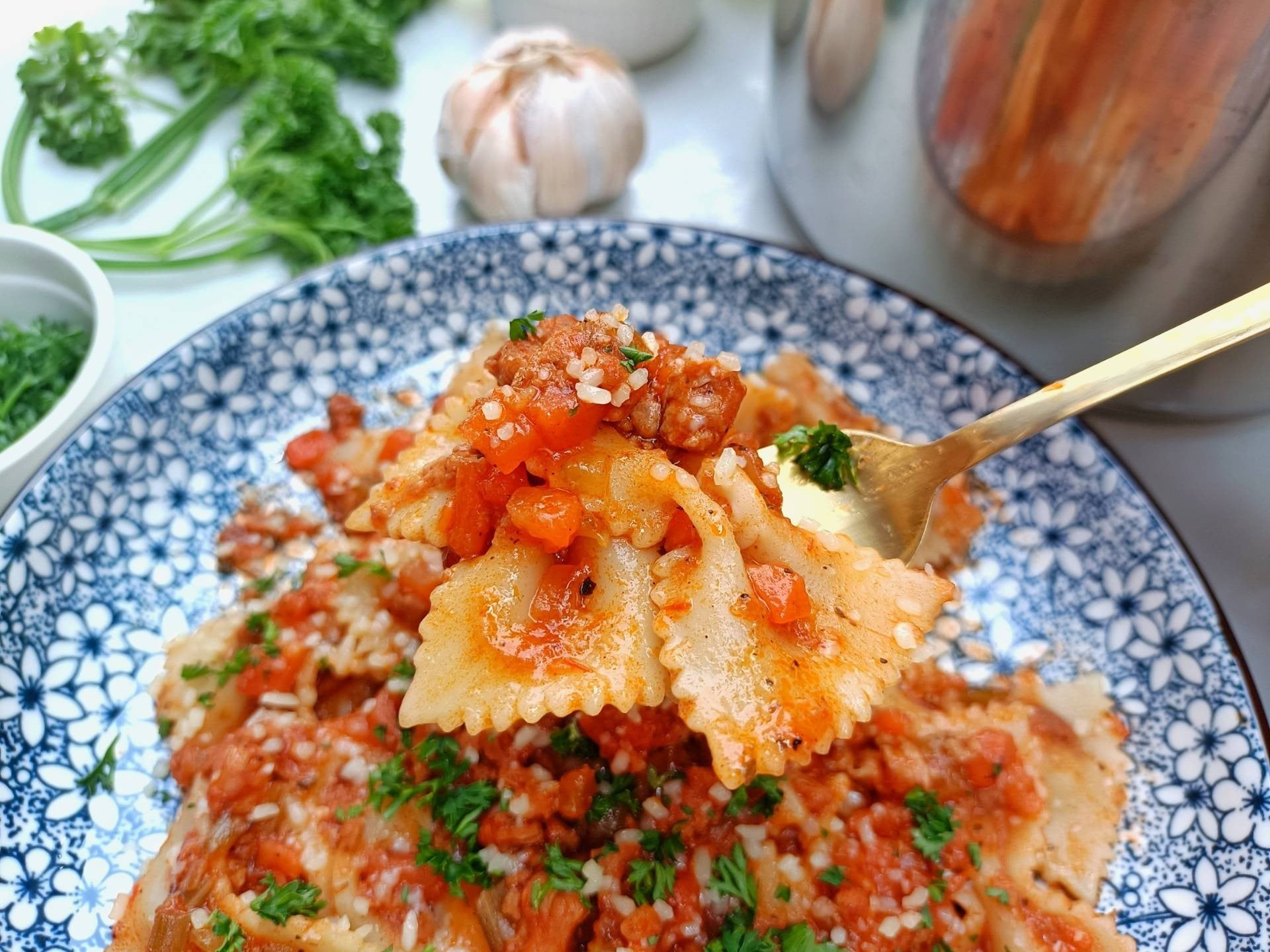 Farfalle Bolognese / Bolognese Sauce/ Bolognese Pasta ซอสโบลองเนส