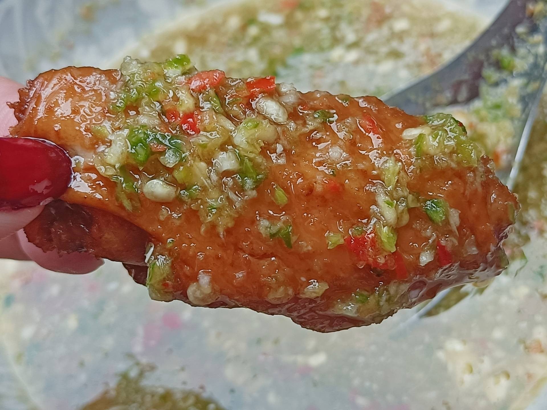 ปีกไก่ตุ๋น น้ำจิ้มซีฟู้ด 🌶️🍋🟩