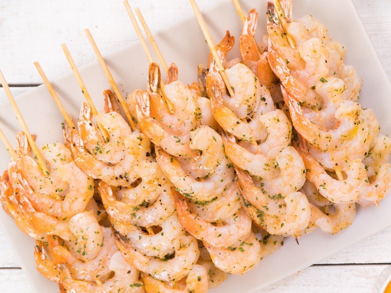กุ้งย่างเสียบไม้