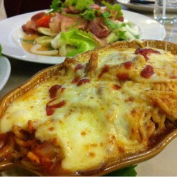 สปาเกตตี้อบชีส. กะ ยำเบค่อน. อย่อย