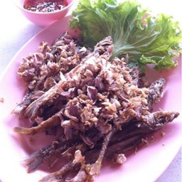 ปลาทรายทอดกระเทียม