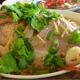 ทับทิมนึ่งบ๊วย เนื้อปลาหวานเชียว ตัวโต้โต