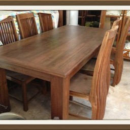 โต๊ะทานอาหารไม้สัก 2เมตร เก้าอี้6-8ตัว