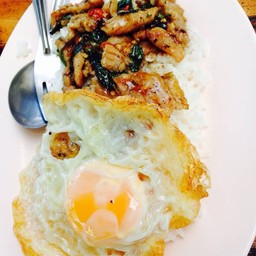 กะเพรา+ไข่ดาง