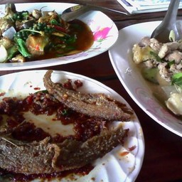 ฉู่ฉี่ปลาบึก ปลาเนื้ออ่อนราดพริก ไก่รวนน้ำปลา