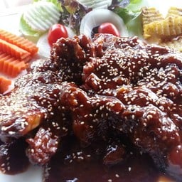 ซี่โครงหมูอบซอสบาบีคิว หวาน หอมน้ำผึ้งและซอสบาบีคิว 