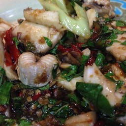 เนื้อปลาอินทรีสดๆ ผัดมารสจัดๆ