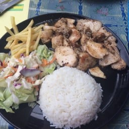 สเต๊กไก่+ข้าว