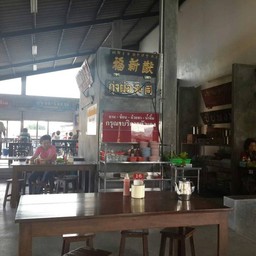 ป้ายชื่อร้านต่างๆที่ประดับร้าน พร้อมป้ายบริการตนเอง