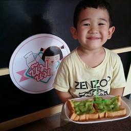 เมนูแนะนำคัฟ  ปังปิ้งสังขยาใบเตย