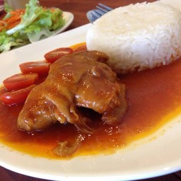 ข้าวอกไก่น้ำแดง