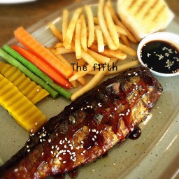 สเต็กปลาซาบะ. 119.-