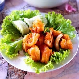 ปลาหมึกชุบแป้งทอด