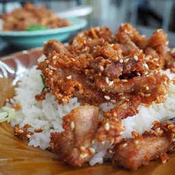 ข้าวหมูทอดจานละ 40 บาท