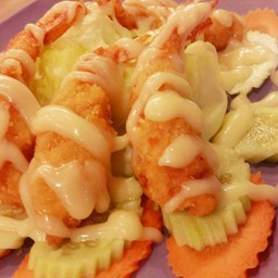 กุ้งทอดสลัดครีม