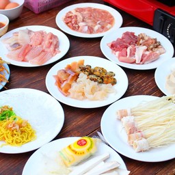 หมูกระทะ&หมูจุ่มบุฟเฟ่ต์ รวมบุฟเฟ่ต์เครื่องดื่มด้วย ราคา 179 บาท