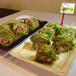 ซูชิไข่ชะอม พร้อมน้ำพริกกะปิระยองอย่างดี 