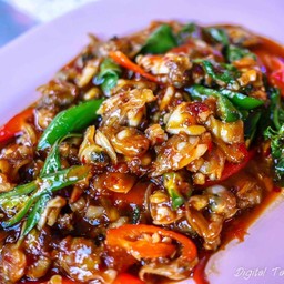 หอยลายผัดพริกเผา