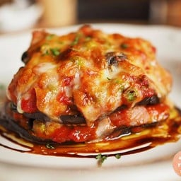 Spiced Aubergine Parmigiana with Chickpeas