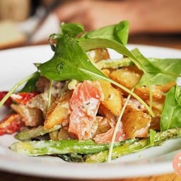 Smoked Salmon, Baby Potato, Asparagus Salad with Sun Dried Tomato
