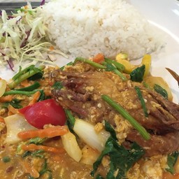 ข้าวปูนิ่มผัดผงกะหรี่