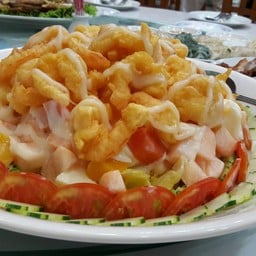 Fruit Salad With Fried Shrimp