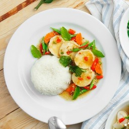 ข้าวเต้าหู้ทอดกระเพรากรอบ