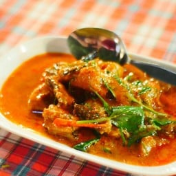 ปลาคังชิ้นหน้าทอดกรอบ ราดด้วยฉู่ฉี่ อันนี้อร่อย