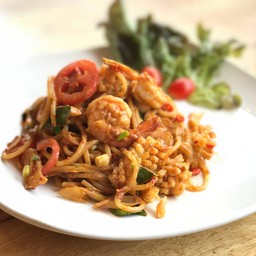 สปาเก็ตตี้ต้มยำทะเลผัดแห้ง