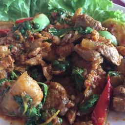 หมูป่าผัดเผ็ด 120฿