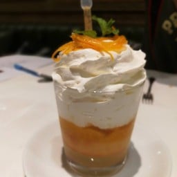 Cake In Rum Syrup,Orange and Whipped Cream