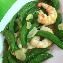 ถั่วหวานผัดกุ้ง