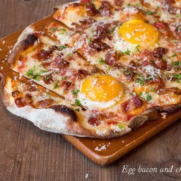 Egg Bacon and Cheese Pizza