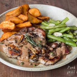 Pork Chop with Sauteed Green Beans