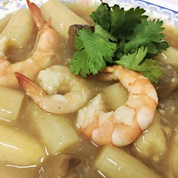 กุ้งผัดหน่อไม้กระป๋อง (ใหญ่)