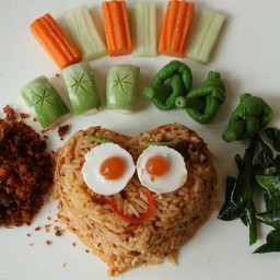 ข้าวคลุกพริกขิงปลาดุกฟู