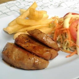 สเต๊กหมูพริกไทยดำเจ