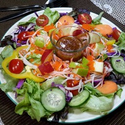 สลัดปูอัดไข่กุ้ง แอปเปิ้ลน้ำใสซอสญี่ปุ่น