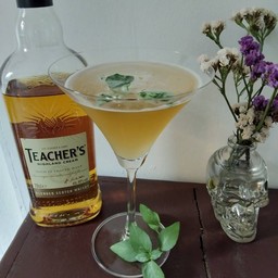 Our signature Beer Cocktail with Scotch Whisky, Thai Basil and Passion Fruit.