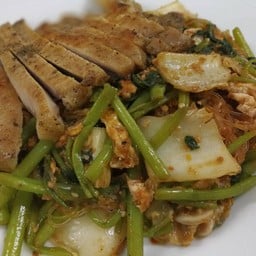 สุกี้ผัดแห้ง+เต็กหมู