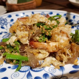 วุ้นเส้นผัดดอกผักปลัง