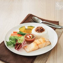 ข้าวคีนัว-น้ำพริกปู-ปลากะพงย่าง