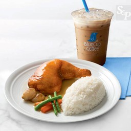 ข้าวไก่อบ + บลูไอซ์